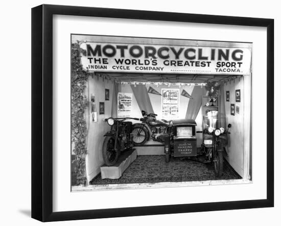 Indian Cycle Co. Booth at Puyallup Fair, 1927-Chapin Bowen-Framed Giclee Print