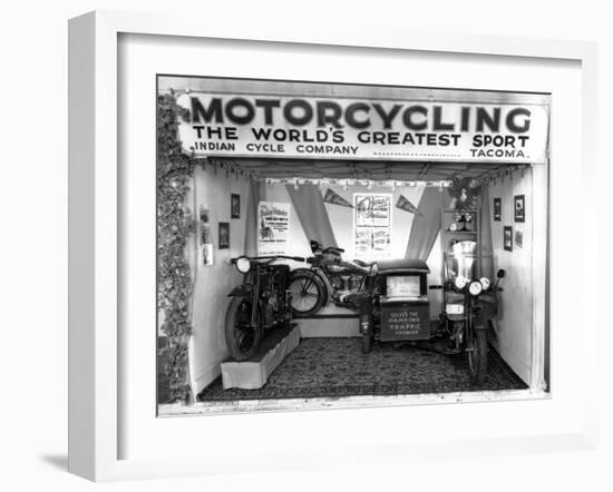 Indian Cycle Co. Booth at Puyallup Fair, 1927-Chapin Bowen-Framed Giclee Print