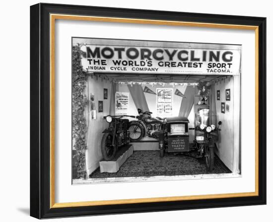 Indian Cycle Co. Booth at Puyallup Fair, 1927-Chapin Bowen-Framed Giclee Print