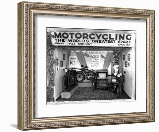 Indian Cycle Co. Booth at Puyallup Fair, 1927-Chapin Bowen-Framed Giclee Print