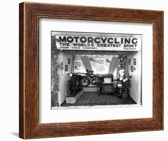 Indian Cycle Co. Booth at Puyallup Fair, 1927-Chapin Bowen-Framed Giclee Print