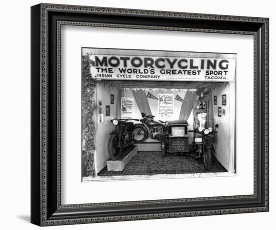 Indian Cycle Co. Booth at Puyallup Fair, 1927-Chapin Bowen-Framed Giclee Print