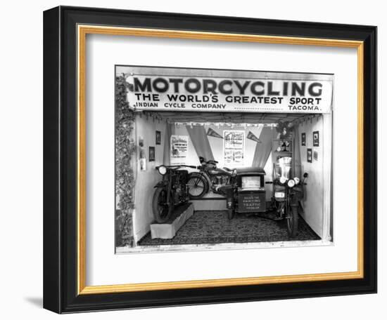 Indian Cycle Co. Booth at Puyallup Fair, 1927-Chapin Bowen-Framed Giclee Print