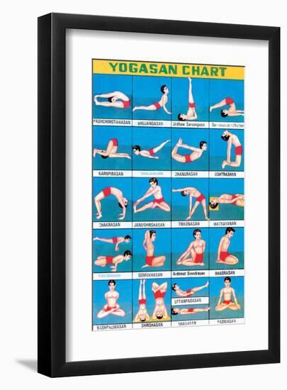 Indian Educational Chart - Yoga Chart-null-Framed Art Print