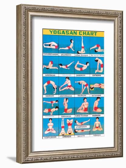 Indian Educational Chart - Yoga Chart-null-Framed Art Print