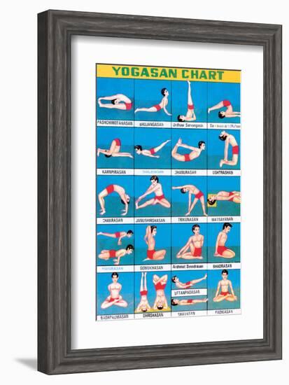 Indian Educational Chart - Yoga Chart-null-Framed Art Print
