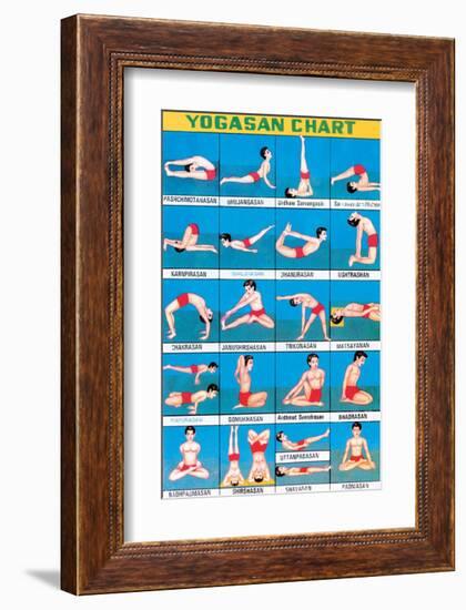 Indian Educational Chart - Yoga Chart-null-Framed Art Print