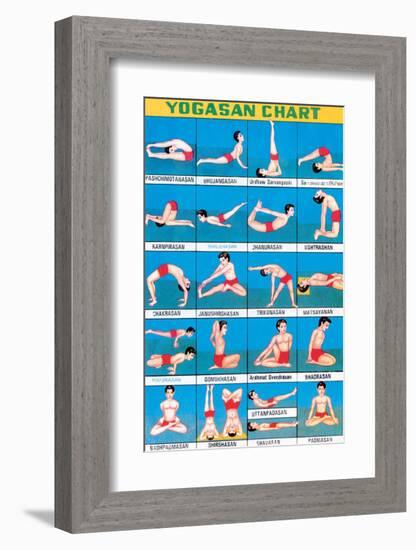 Indian Educational Chart - Yoga Chart-null-Framed Art Print