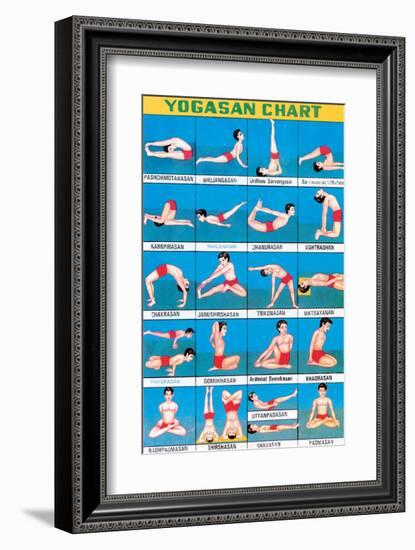 Indian Educational Chart - Yoga Chart-null-Framed Art Print