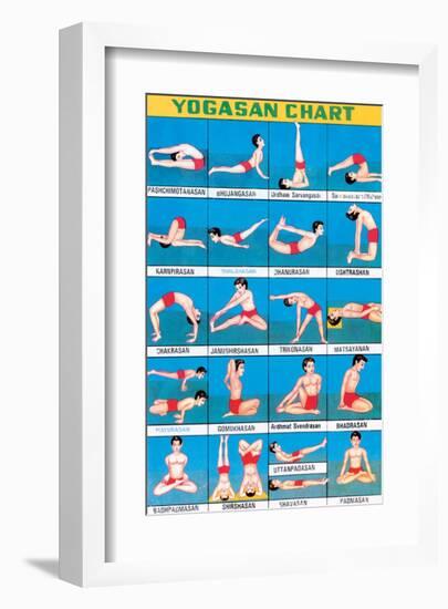 Indian Educational Chart - Yoga Chart-null-Framed Art Print