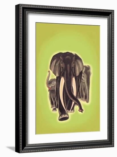 Indian Elephants-Robert Harrer-Framed Art Print