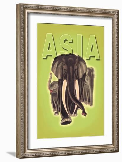 Indian Elephants-Robert Harrer-Framed Art Print