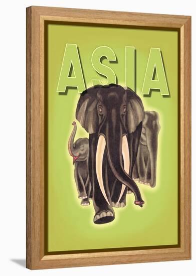 Indian Elephants-Robert Harrer-Framed Stretched Canvas