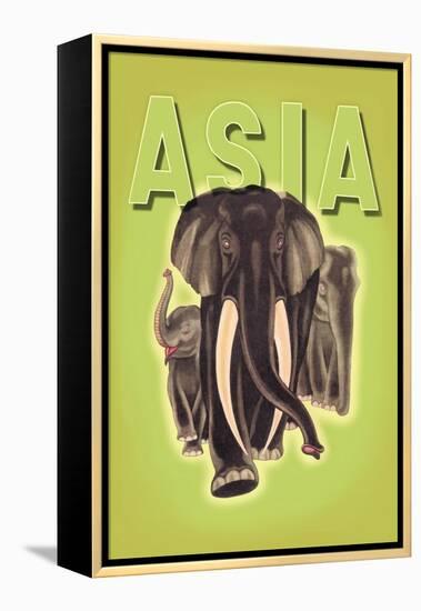 Indian Elephants-Robert Harrer-Framed Stretched Canvas