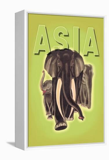 Indian Elephants-Robert Harrer-Framed Stretched Canvas