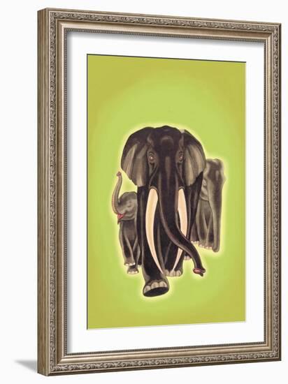 Indian Elephants-Robert Harrer-Framed Art Print