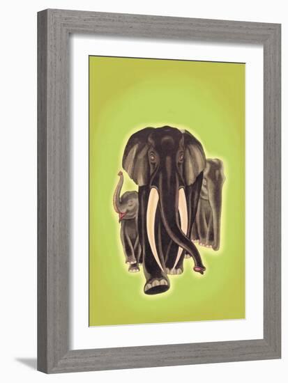 Indian Elephants-Robert Harrer-Framed Art Print