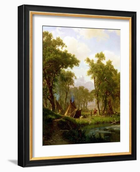 Indian Encampment, Shoshone Village, 1860-Albert Bierstadt-Framed Giclee Print