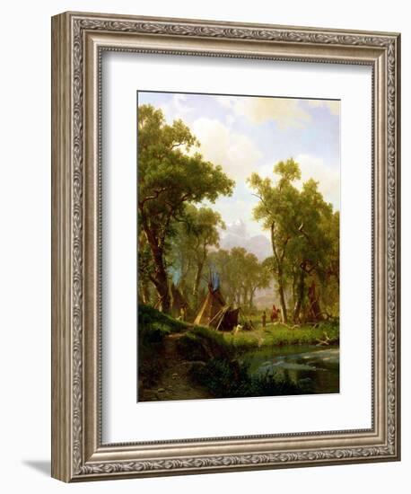 Indian Encampment, Shoshone Village, 1860-Albert Bierstadt-Framed Giclee Print