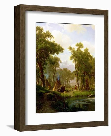 Indian Encampment, Shoshone Village, 1860-Albert Bierstadt-Framed Giclee Print