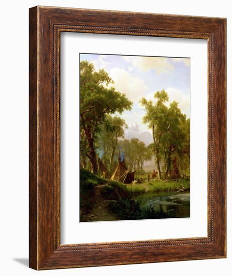 Indian Encampment, Shoshone Village, 1860-Albert Bierstadt-Framed Giclee Print