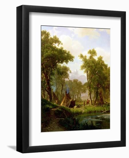 Indian Encampment, Shoshone Village, 1860-Albert Bierstadt-Framed Giclee Print