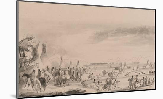 Indian Encampment-Alfred Jacob Miller-Mounted Premium Giclee Print