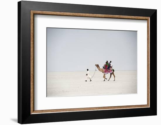 Indian Family Enjoying a Camel Ride in the White Desert-Annie Owen-Framed Photographic Print