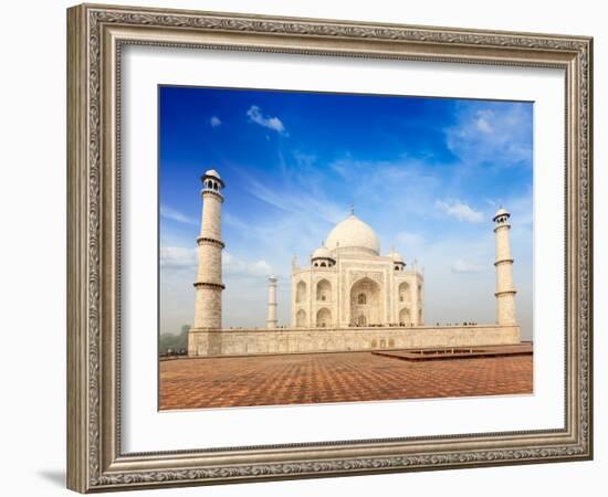 Indian Famous Landmark - India Travel Background Taj Mahal. Agra, Uttar Pradesh, India-f9photos-Framed Photographic Print