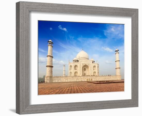 Indian Famous Landmark - India Travel Background Taj Mahal. Agra, Uttar Pradesh, India-f9photos-Framed Photographic Print