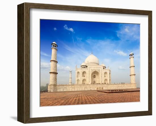 Indian Famous Landmark - India Travel Background Taj Mahal. Agra, Uttar Pradesh, India-f9photos-Framed Photographic Print