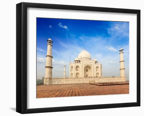 Indian Famous Landmark - India Travel Background Taj Mahal. Agra, Uttar Pradesh, India-f9photos-Framed Photographic Print