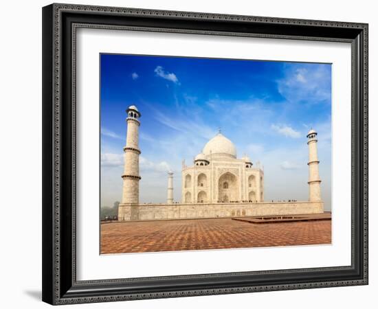 Indian Famous Landmark - India Travel Background Taj Mahal. Agra, Uttar Pradesh, India-f9photos-Framed Photographic Print