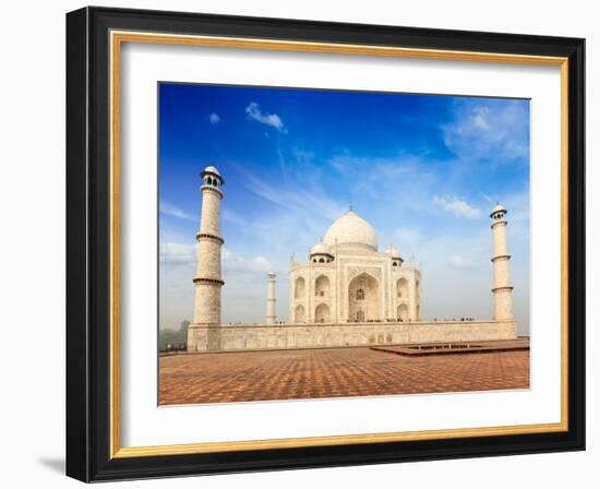 Indian Famous Landmark - India Travel Background Taj Mahal. Agra, Uttar Pradesh, India-f9photos-Framed Photographic Print