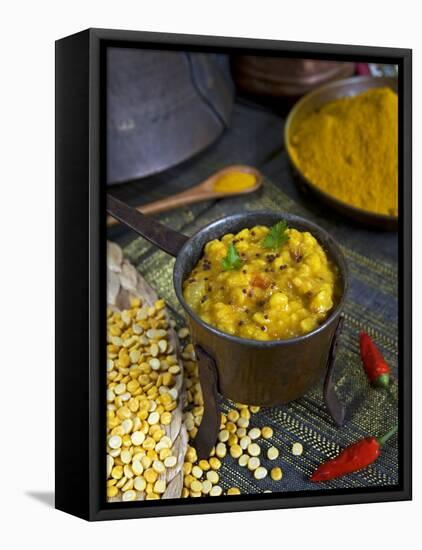 Indian Food, Pan of Dhal, India-Tondini Nico-Framed Premier Image Canvas