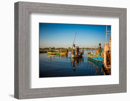 Indian Gondoliers, Flower Holi Festival, Vrindavan, Uttar Pradesh, India, Asia-Laura Grier-Framed Photographic Print