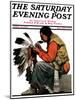"Indian Headdress," Saturday Evening Post Cover, April 10, 1926-Edgar Franklin Wittmack-Mounted Giclee Print