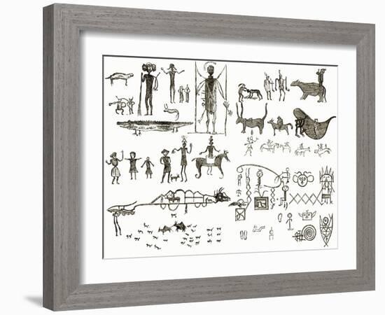 Indian Hieroglyphs-English-Framed Giclee Print