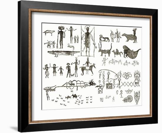 Indian Hieroglyphs-English-Framed Giclee Print