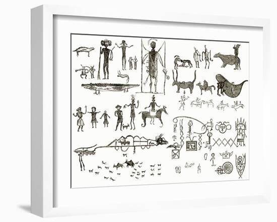 Indian Hieroglyphs-English-Framed Giclee Print