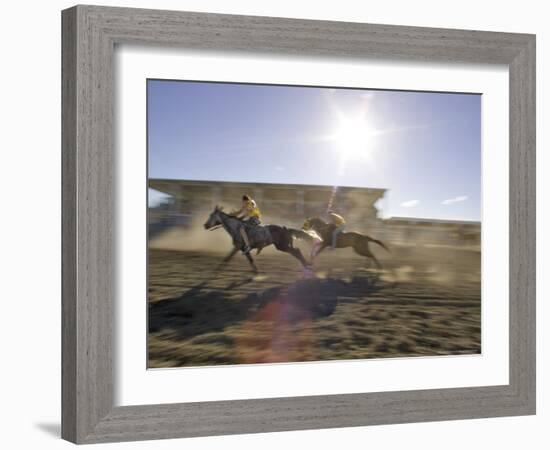 Indian Horse Relay Race at North American Indian Days, Browning,, Montana, USA-Chuck Haney-Framed Photographic Print