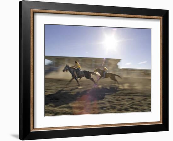Indian Horse Relay Race at North American Indian Days, Browning,, Montana, USA-Chuck Haney-Framed Photographic Print