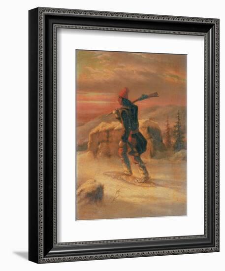 Indian Hunter in the Snow-Cornelius Krieghoff-Framed Giclee Print