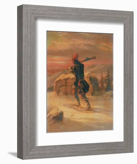 Indian Hunter in the Snow-Cornelius Krieghoff-Framed Premium Giclee Print