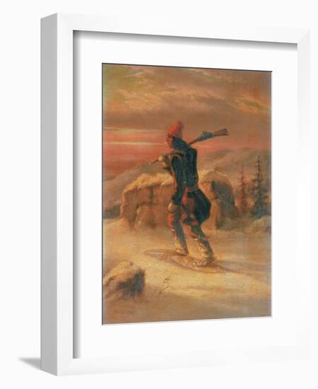 Indian Hunter in the Snow-Cornelius Krieghoff-Framed Premium Giclee Print