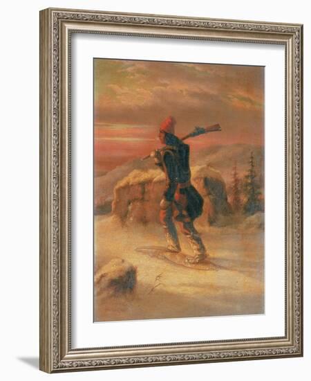 Indian Hunter in the Snow-Cornelius Krieghoff-Framed Giclee Print