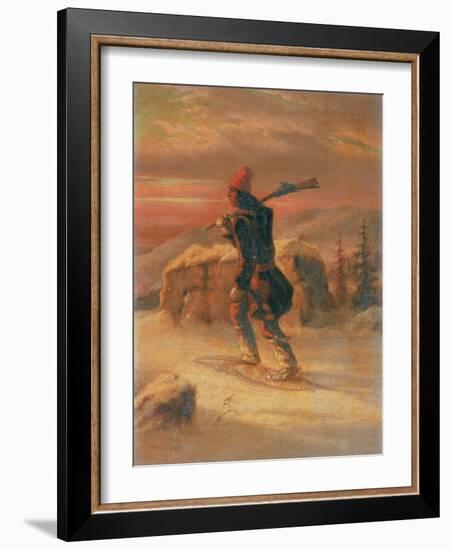 Indian Hunter in the Snow-Cornelius Krieghoff-Framed Giclee Print