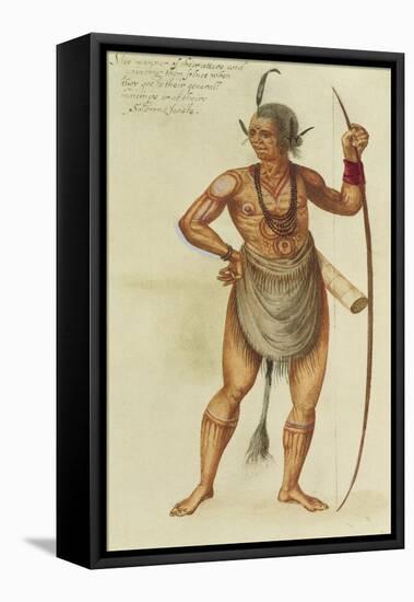 Indian in Body Paint-John White-Framed Premier Image Canvas