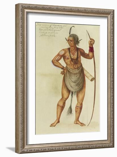 Indian in Body Paint-John White-Framed Giclee Print