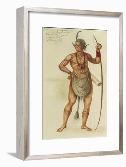 Indian in Body Paint-John White-Framed Giclee Print